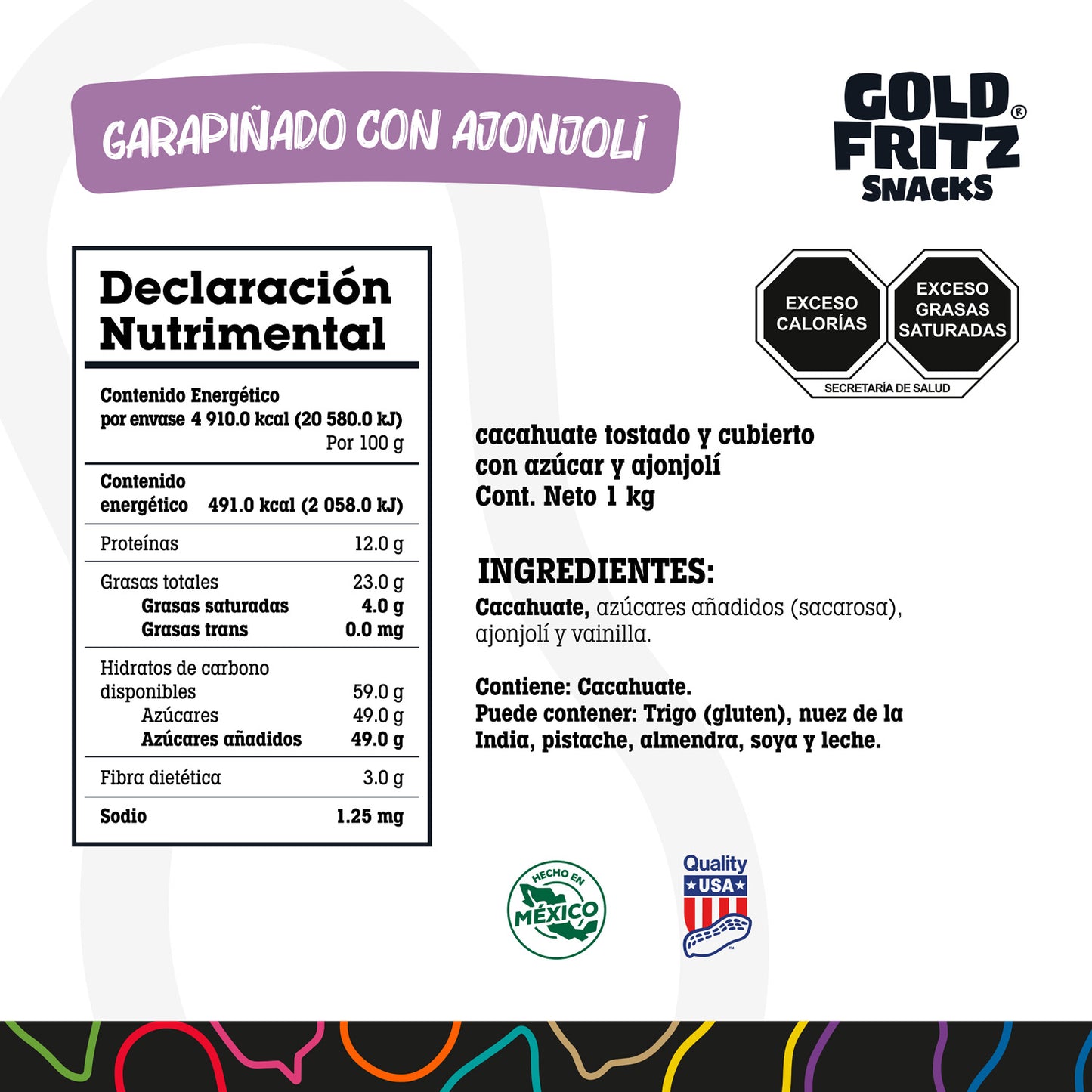 Cacahuate Garapiñado con Ajonjolí