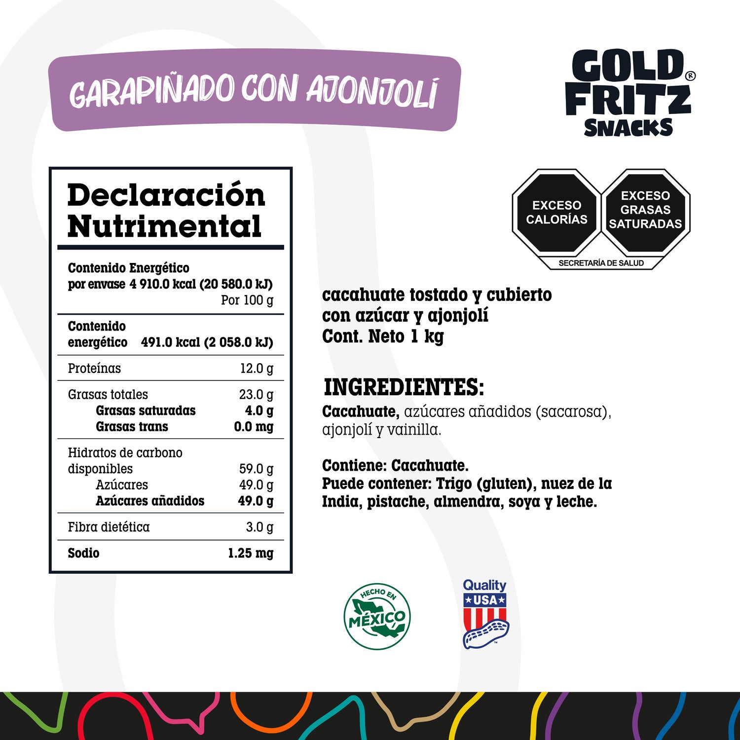 Cacahuate Garapiñado con Ajonjolí